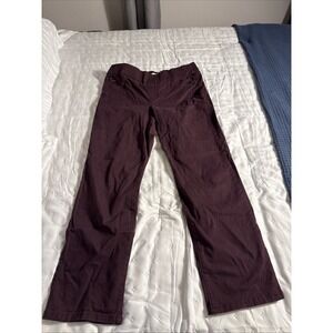 Nine West Straight Stretch Pants Heidi Pull On Burgundy Women's Size 10